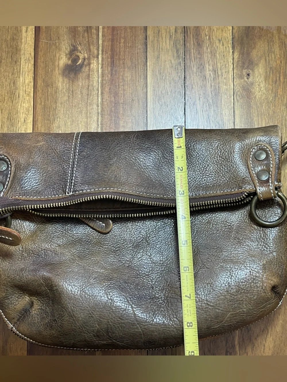 Bed Stu Tahiti fold over brown leather bag - Picture 4 of 13